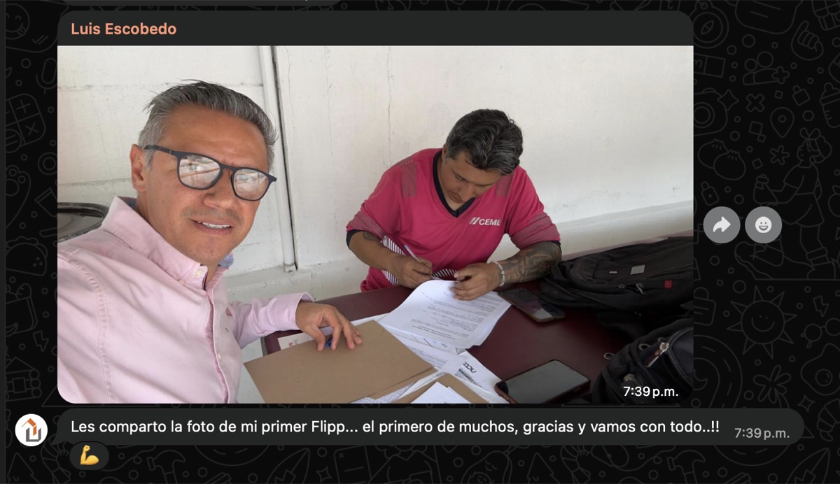 Luis Escobedo, de Asinpre, comparte la foto de su primer flip