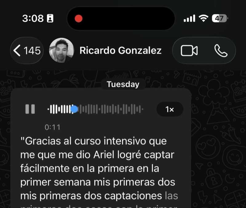 Audio de Ricardo González, de Grupo 369, sobre sus primeras captaciones